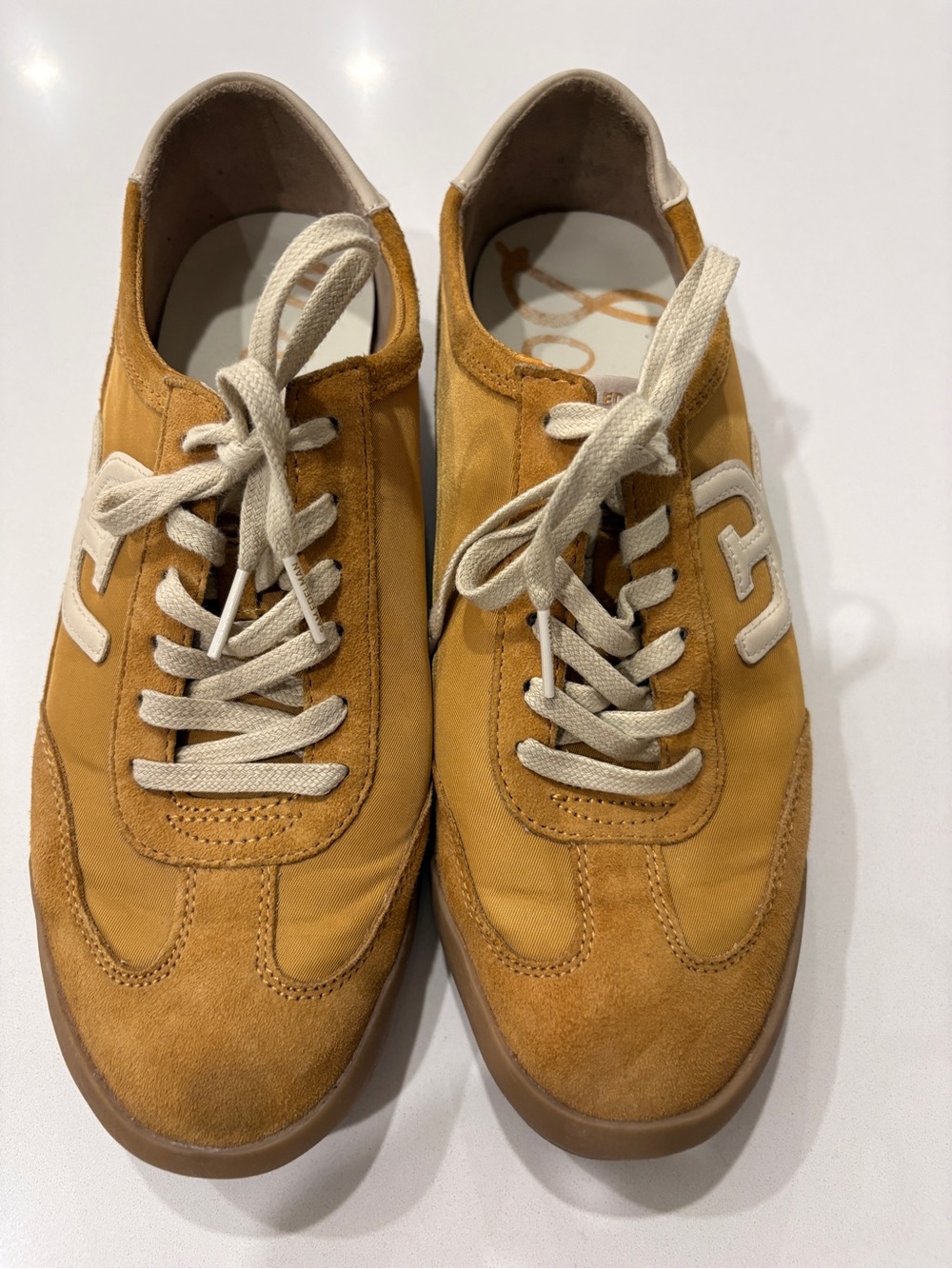 Sam Edelman Lace-Up Sneakers in Mustard Yellow Women’s Size 8